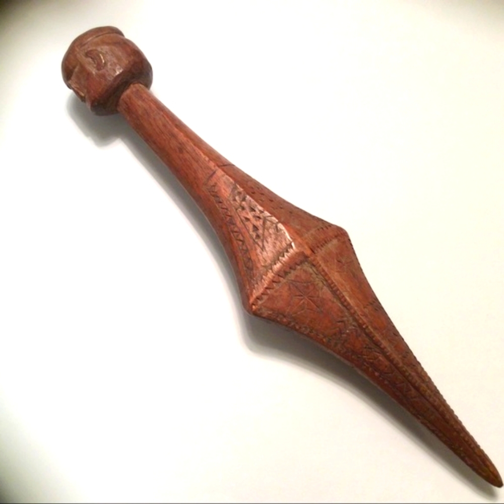 Samoan Ceremonial War Club Hand Carved